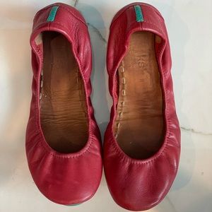 Tieks by Gavrieli, Cardinal Red Ballet Leather flats, size 8, gently worn.